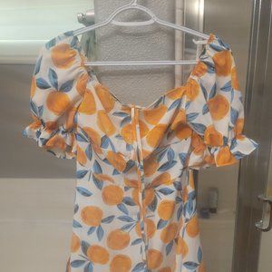 Off the shoulder orange dress